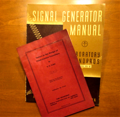 Vintage Signal Generator Manual amp; RCA Design Point Contact Transistors Manual
