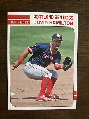 #ad David Hamilton 2022 Boston Red Sox Custom Baseball Card Portland Sea Dogs