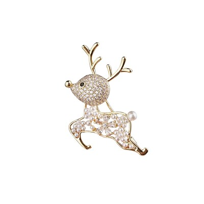 #ad Christmas Gift Cute Pearl Snowflake Female Brooch Temperament Accessory Pin