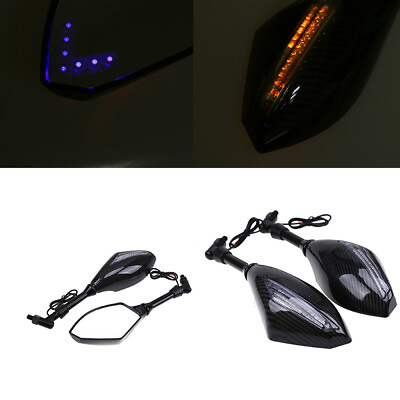 #ad Motorcycle LED Flash Strobe Turn Signal Rearview Side Mirrors For Kawasaki Z750