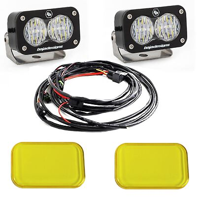 #ad Baja Designs® S2 Pro™ LED Lights Pair Wide Cornering Clear amp; Amber Rock Guards