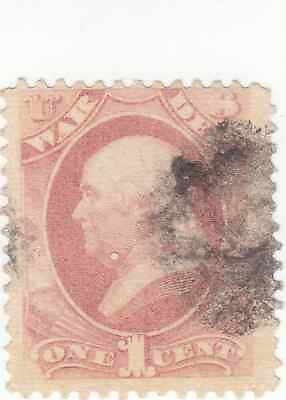#ad Scott # O83 1c Rose Franklin Official Stamps Used