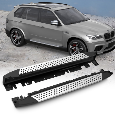 #ad Pair Side Running Boards Side Steps Bar Aluminum Kits For 2007 2013 BMW X5 E70