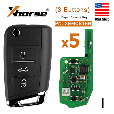 #ad #ad 5 x Xhorse XEMQB1EN Super Remote Key Flip For MQB 3 Buttons With Super Chip USA