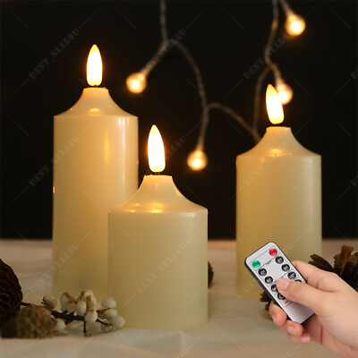 #ad #ad 3PCS Flickering Flameless Battery Operated LED Candle w Timer Remote Control
