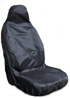 #ad FOR VAUXHALL MOVANO 2010 ON HEAVY DUTY BLACK DRIVERS VAN SEAT COVER WATERPROOF