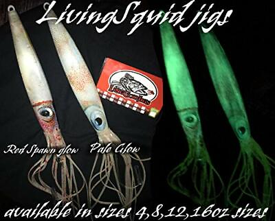#ad Lingcod jigs New LivingSquid lure glow jigging slow pitch fall flat shipping