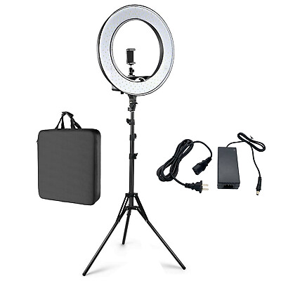#ad 18 inches Dimmable LED Ring Light Kit with Adjustable Light Stand Holder 71 inch