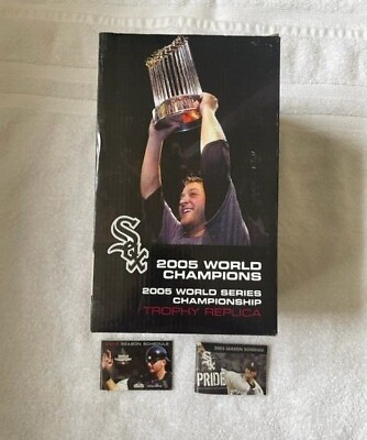 #ad 2005 White Sox World Series Champions Replica Trophy w Buehrle Wheaties Box