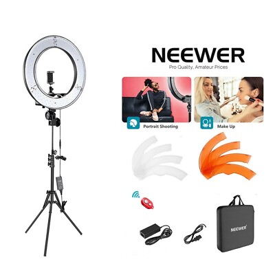 #ad Neewer 18 inch Dimmable LED Ring Light Kit with Light Stand and Carrying Bag