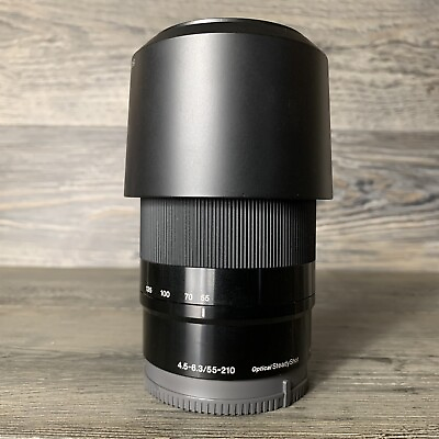 #ad Sony SEL55210 55 210mm f 4.5 6.3 OSS Black Zoom Lens w Hood