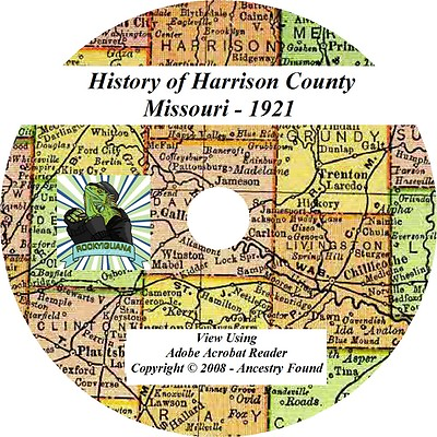 #ad 1921 HARRISON County Missouri MO History amp; Genealogy Ancestors CD DVD