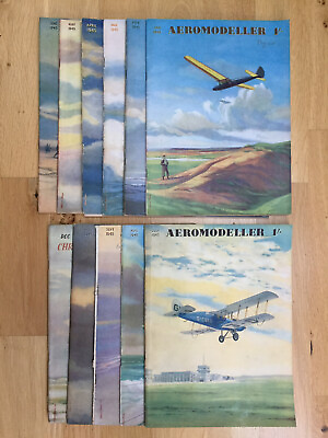 #ad Vintage Aeromodeller Magazines From 1945 All Months Except Oct Very Good Cond