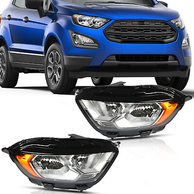 #ad #ad Pair Halogen Headlights For 18 22 Ford EcoSport S SE SES Titanium Left amp; Right