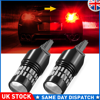 #ad T20 7440 7443 Red LED Lights Strobe Flash Blinking Brake Tail Light Parking Bulb