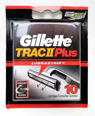 #ad Gillette TRAC II Plus Razor Blade Cartridges New Sealed Pack of 10 Refills