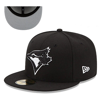 #ad Toronto Blue Jays Authentic New Era 59FIFTY Fitted Cap Black White 5950 Hat
