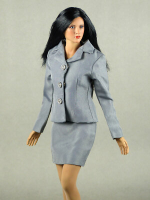 #ad 1 6 Phicen TBLeague Nouveau Toys Female Silver Gray Business Suit amp; Skirt Set