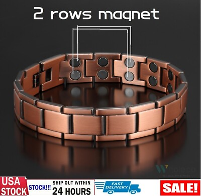 #ad #ad Men#x27;s Bracelet Magnetic Therapy Arthritis Pain Relief Pure Solid Copper Bangle