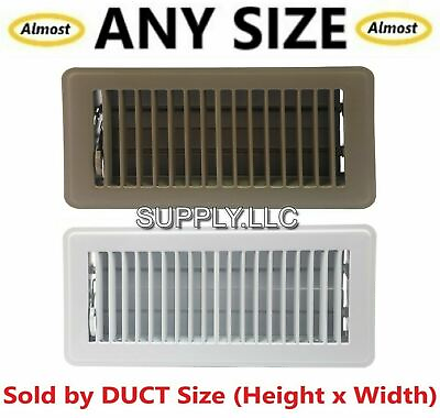 #ad FLOOR REGISTER Vent Duct Cover Steel Metal Grille Air Duct AC Brown or White.