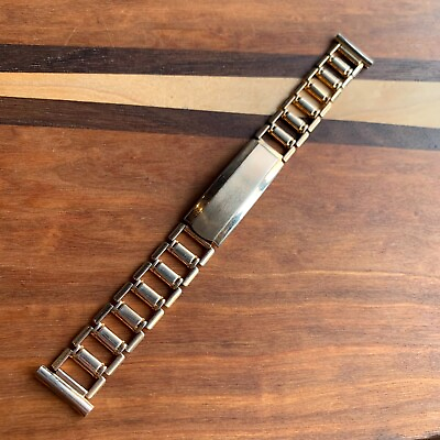 #ad Vintage NOS Brite 16mm Gold Filled Ladder Style Sliding Clasp Bracelet