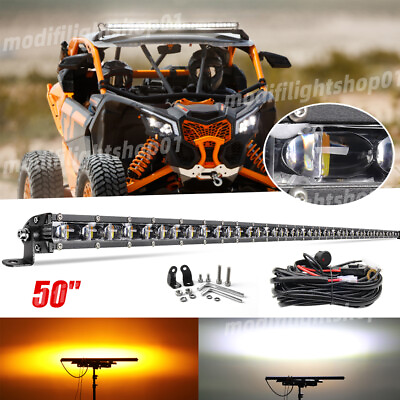 #ad Fit Can am Maverick X3 DS RS Roof Windshield 50#x27;#x27; LED Light Bar Strobe Wire Kit