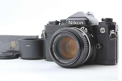 #ad MINT Nikon FE Black 35mm SLR Film Camera Ai 50mm F1.4 Lens From JAPAN