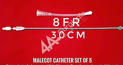 #ad #ad 4A Malecot Size 8FR 30CM Urology Set of 5 Sterilised