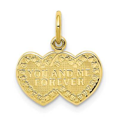 #ad 10K Gold You and Me Forever Heart Charm 0.5 x 0.6 in