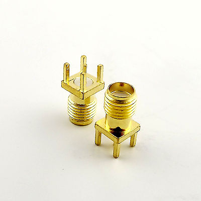 #ad 100x SMA Female Straight Center Solder for PCB Panel Mount RF Adapter Connector