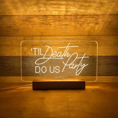 #ad Til Death Do Us Party USB Power Night Light Engraved Neon Sign Personalized Gift