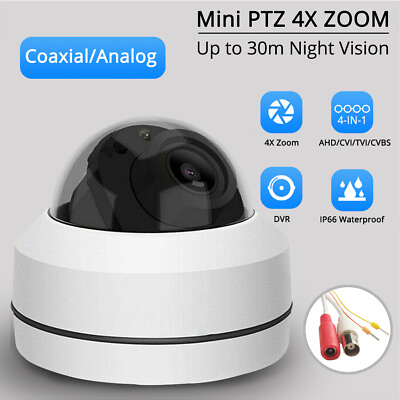 PTZ Camera Outdoor Mini RS485 HD 1080P 4X Zoom AHD TVI CVI CVBS Coaxial Control