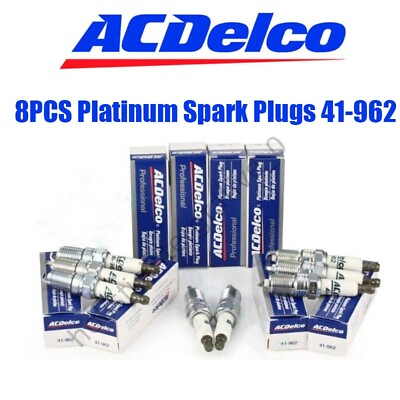 #ad 8Pcs 41 962 Platinum Spark Plugs For ACDelco GMC Sierra Chevy Silverado 19299585