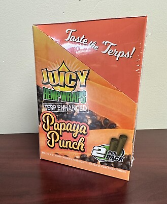 #ad Juicy Jays Papaya Punch Wraps 25 Packs 50 Total Wraps Full Box