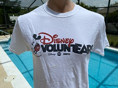 #ad #ad DISNEY VOLUNTEARS T SHIRT Be Inspired Mickey Mouse Ears White T Mens M
