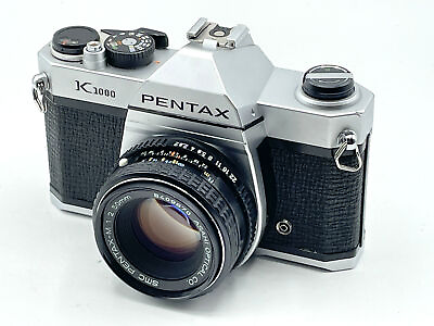 #ad Pentax K1000 35mm SLR Camera Kit w 50mm or 55mm Lens Very Good