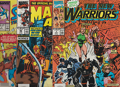 #ad The New Warriors #1 1990 ORIGIN TEAM SPEEDBALL #1 1988 MARVEL AGE #89 LOT
