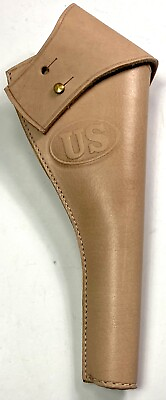 #ad INDIAN WAR US quot;USquot; MARKED M1885 CAVALRY 1873 PISTOL LEATHER HOLSTER NATURAL
