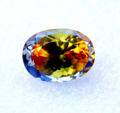 #ad 10.63 CT Natural Bi Color Pitambari Sapphire Oval Cut Loose Certified Gemstone