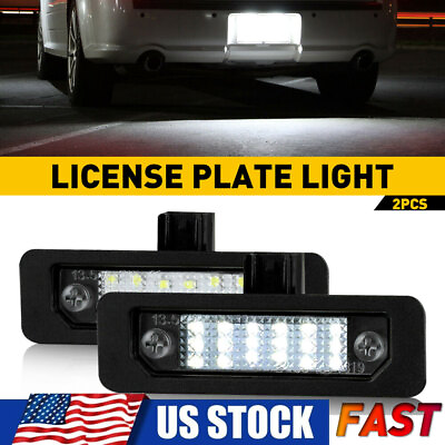 2Pcs Full LED License Plate Tag Light For Ford Mustang Focus Fusion Flex Taurus