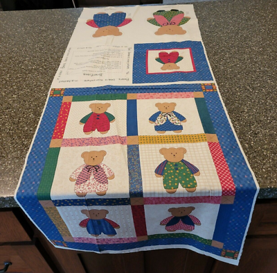#ad Teddy Bears Everywhere Panel 17x42 Little Quilts Fabri Quilt Calico