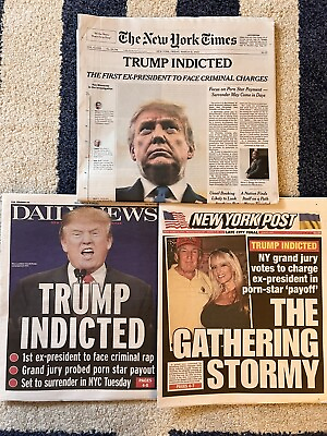 #ad PRESIDENT DONALD TRUMP INDICTED New York Times Post Daily Newspaper 3 31 23