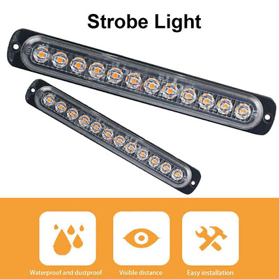 #ad Super Bright LED Truck Emergency Lamp Side Marker Grille Flash Strobe Light E