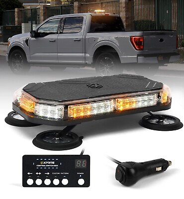 #ad Xprite White Amber Mix 42 LED Strobe Beacon Light Rooftop Car Emergency Warning