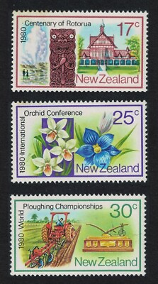#ad New Zealand Orchids Ploughing Geyser 3v 1980 MNH SG#1213 1215