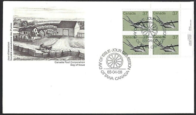 #ad #ad Canada # 927 URpb Wooden Plough Brand New 1983 Unaddressed Issue