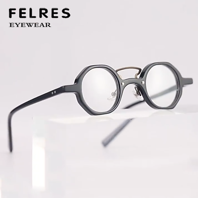 #ad Acetate Frame Premium Eyeglasses For Men Women Round Clear Lens Glasses Frame
