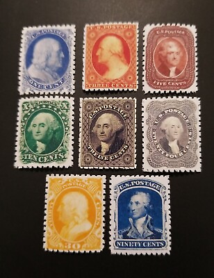 #ad US Stamps Sc #18 39 1857 1861 Perforate Collection Stamp Replica Set