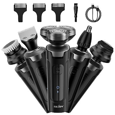 #ad 5 in 1 Electric Razor for Men Rechargeable Hair Trimmer Wet amp; Dry Rotary Shaver
