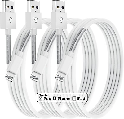 #ad 3 Pack Fast Phone Charger 6FT Charging Cable For iPhone 14 13 12 11 Charger Cord